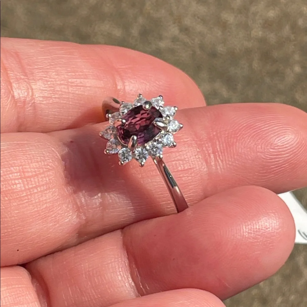 NWT Natural Burma Spinel (NH) with CZ Accents in 935 Sterling Silver Size 10